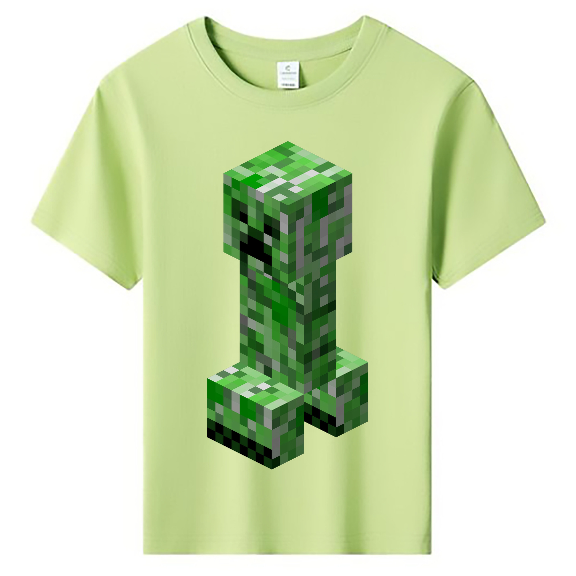 （画像用） マインクラフト ブロックの世界 Minecraft MC Block world 綿100％キッズTシャツ（フロントプリント）